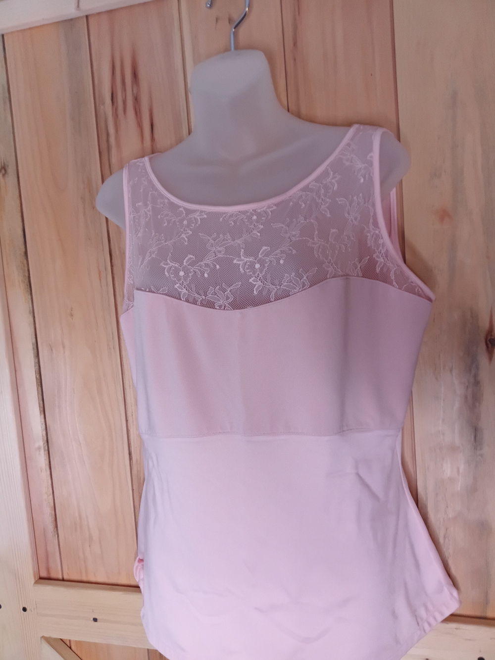 SPANX Light Pink Lace Yoke Tank Chemise Size 1x
